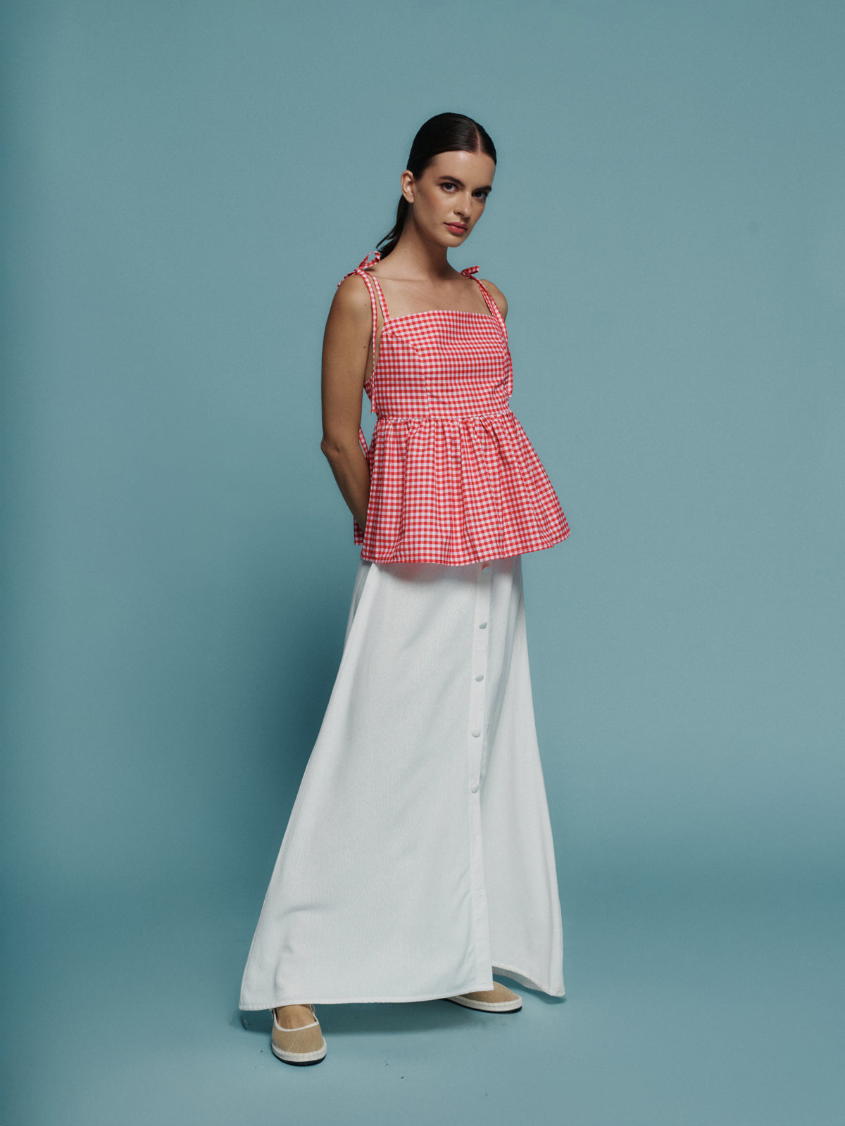 TOP CITRON VICHY ROJO