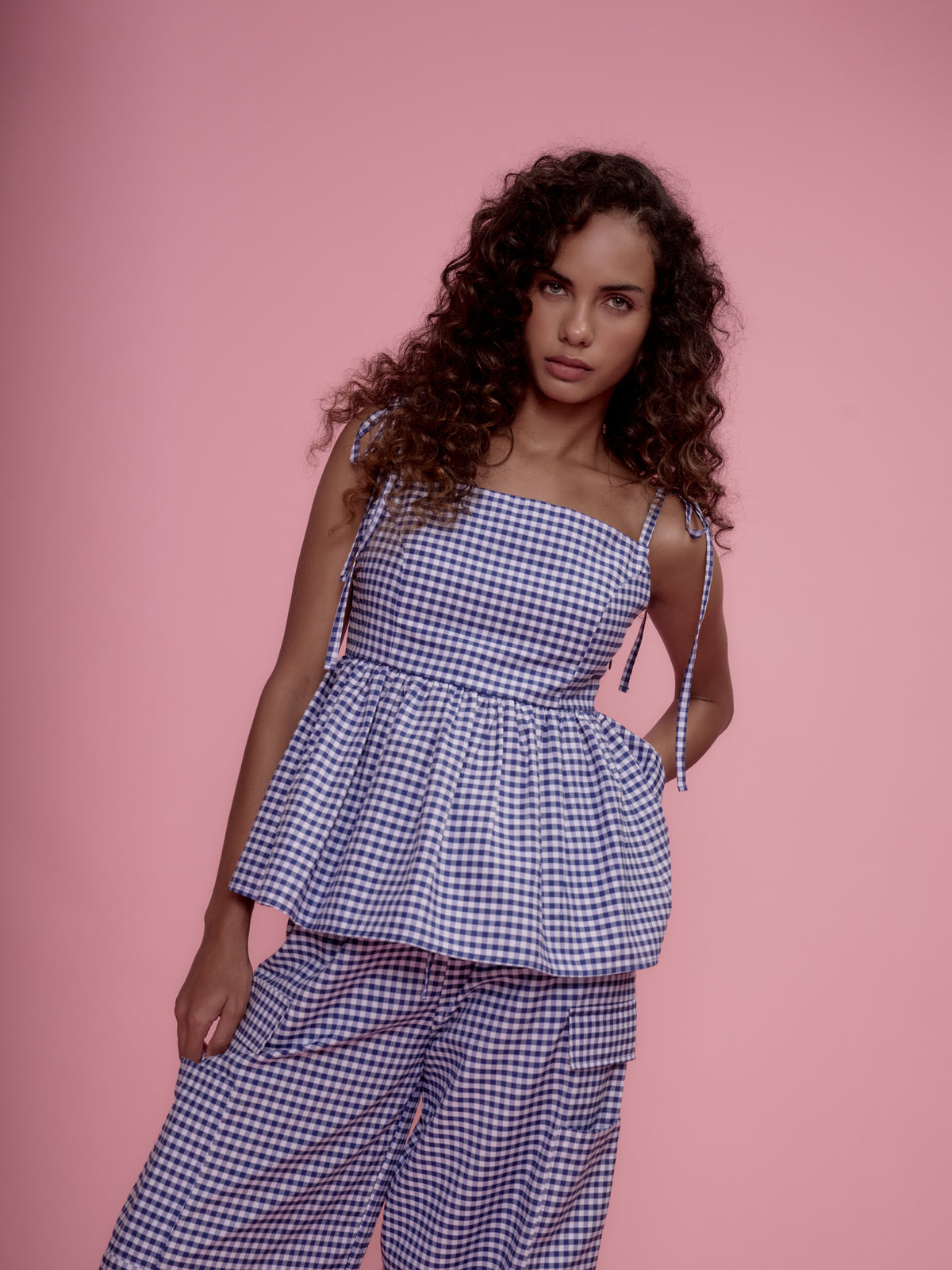 PANTALON CITRON VICHY AZUL