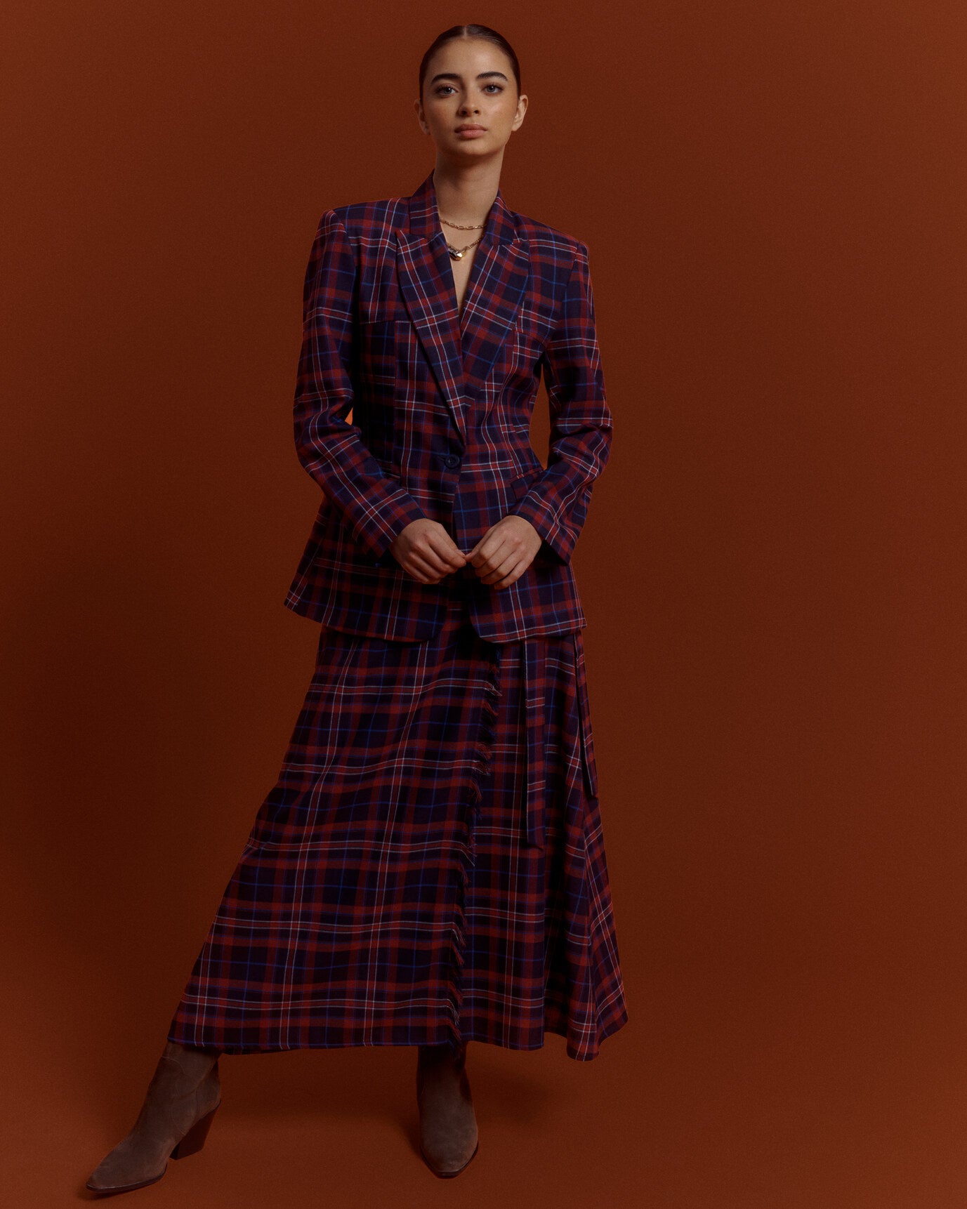 FALDA MACCHIATO - TARTAN AZUL
