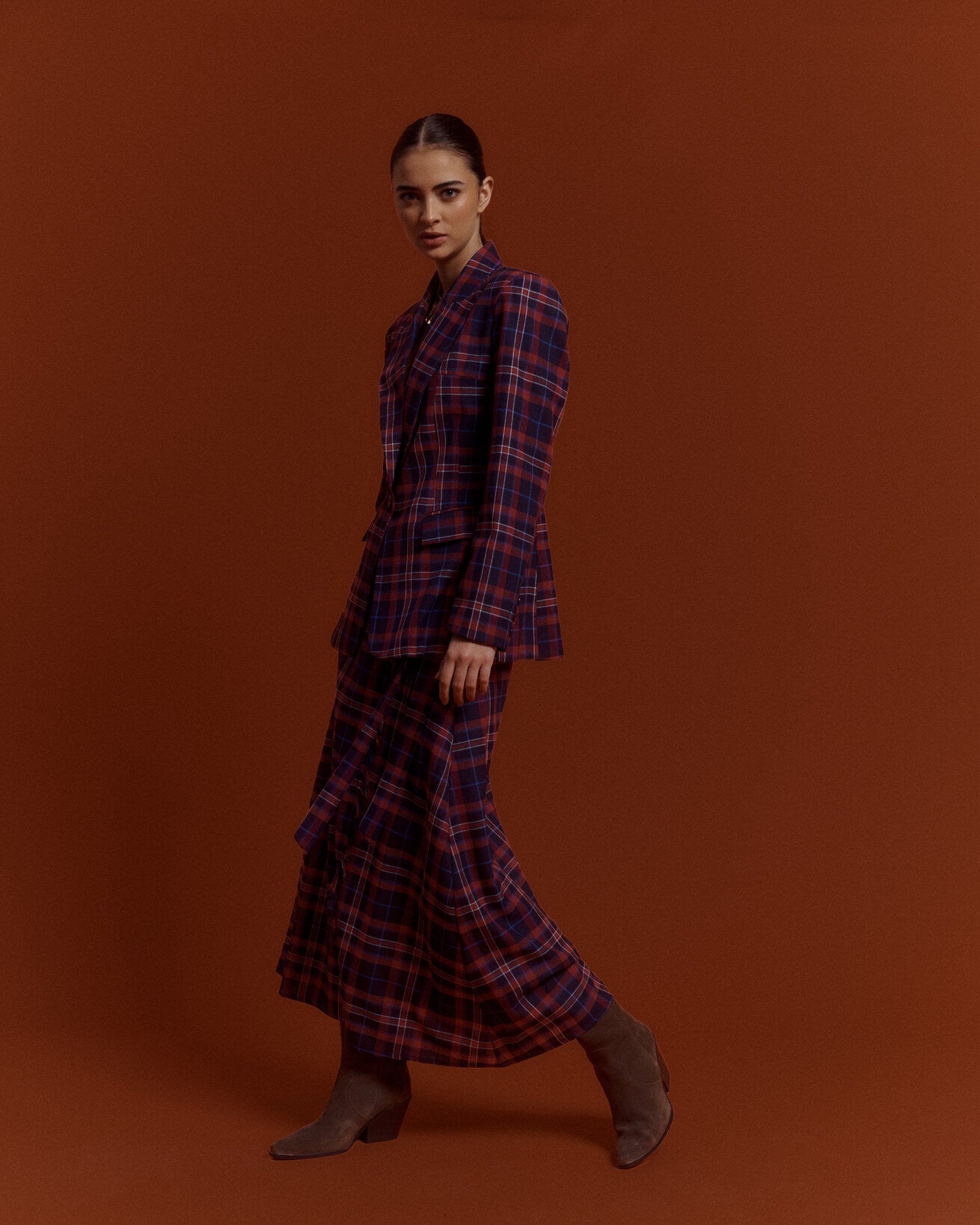 FALDA MACCHIATO - TARTAN AZUL