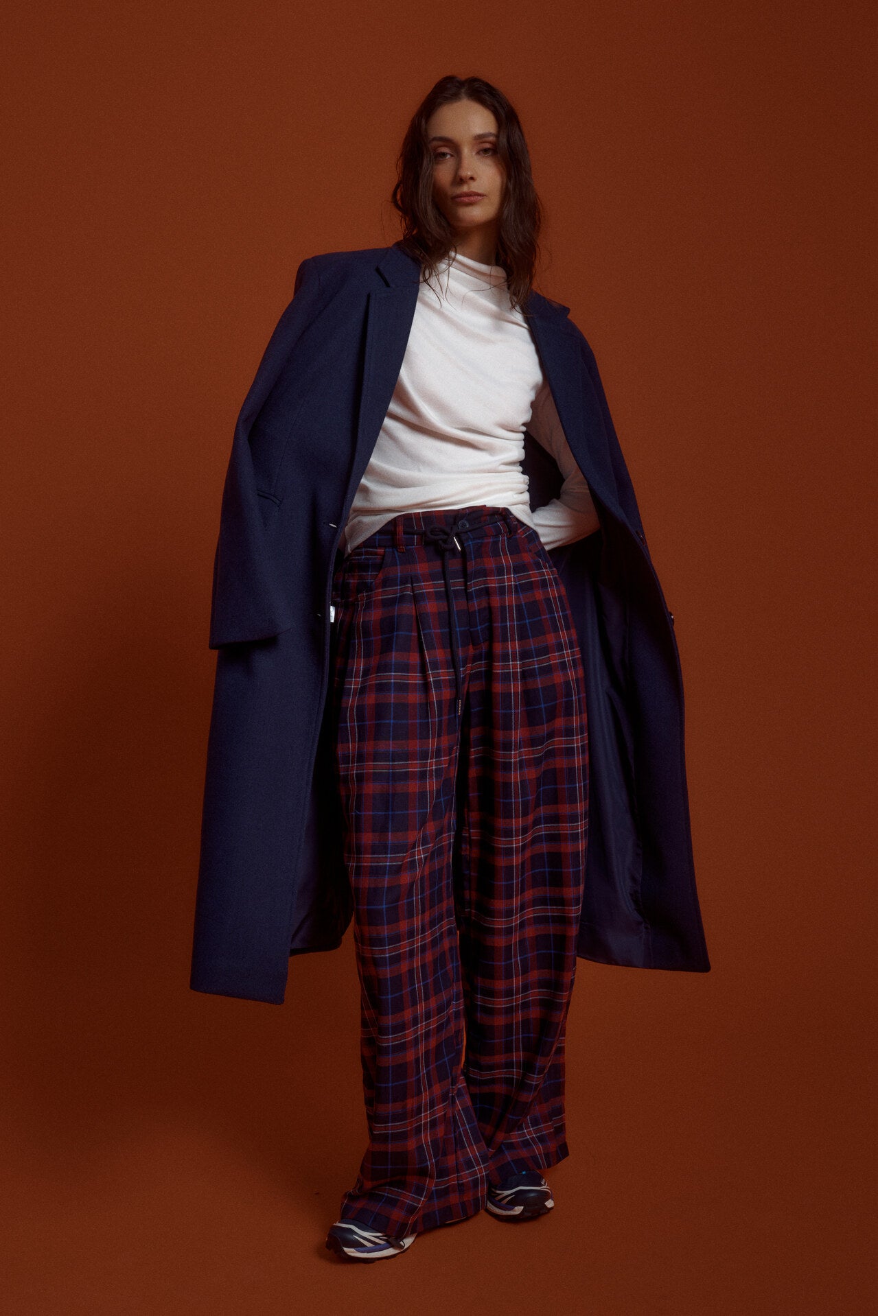 PANTALON RISTRETTO - TARTAN AZUL