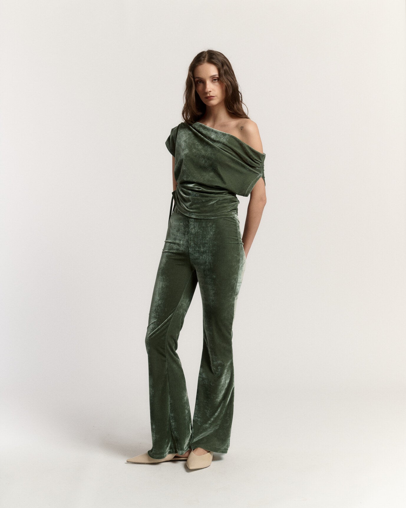 PANTALON VELVET LATTE - MENTA