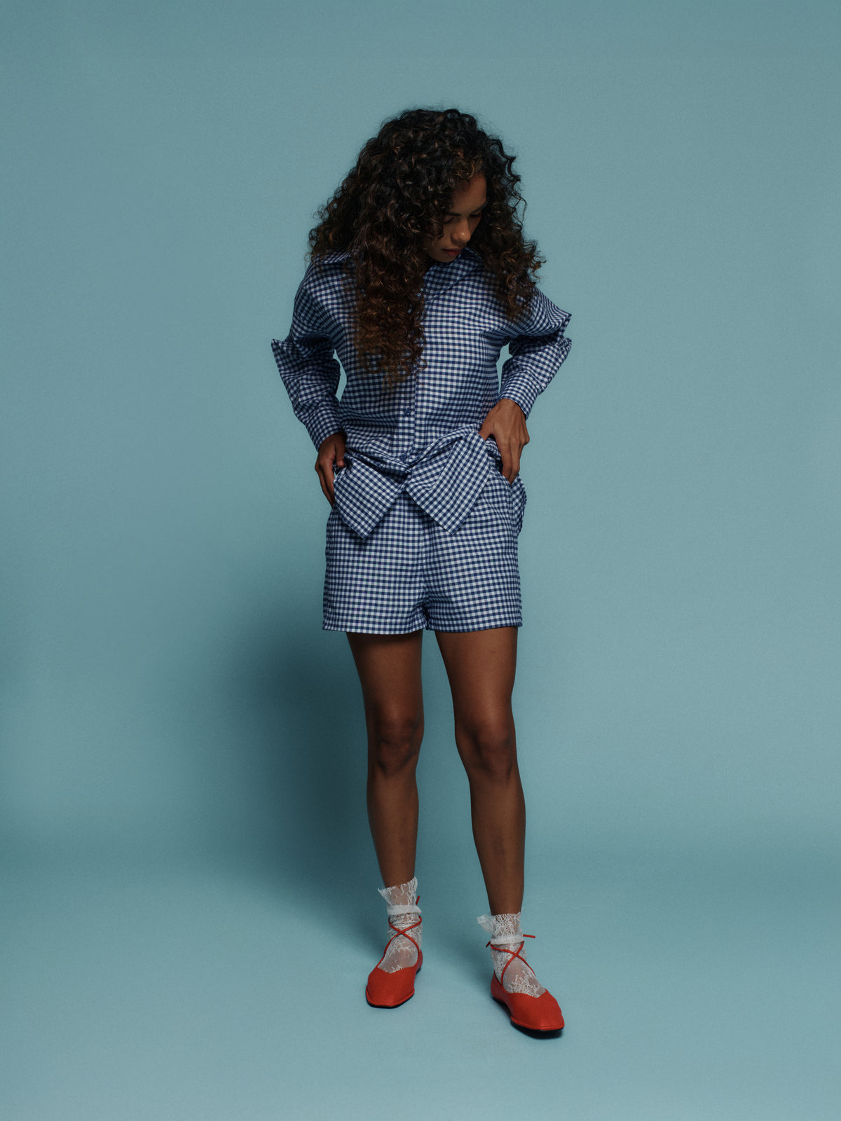 SHORT VERNA VICHY AZUL