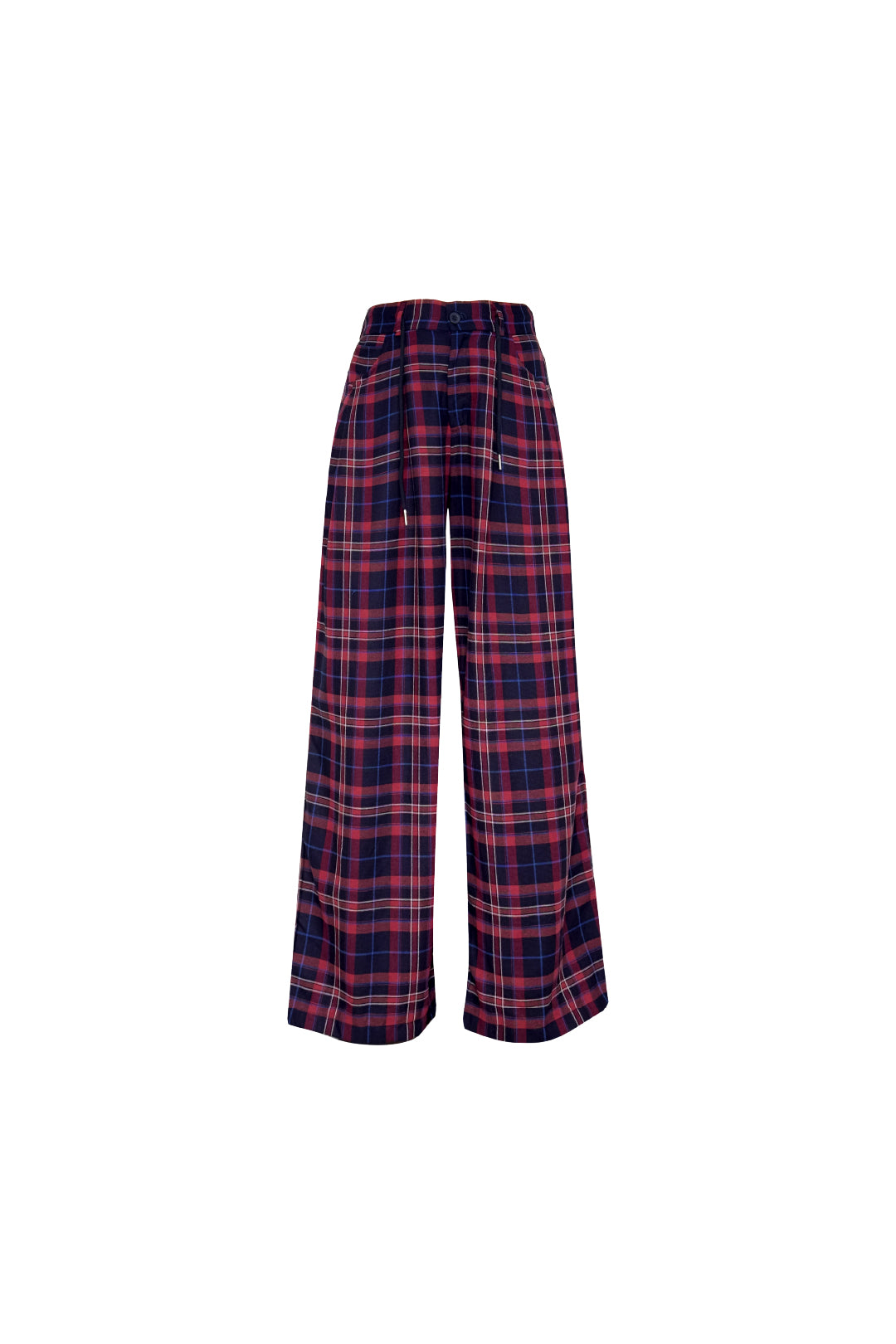 PANTALON RISTRETTO - TARTAN AZUL