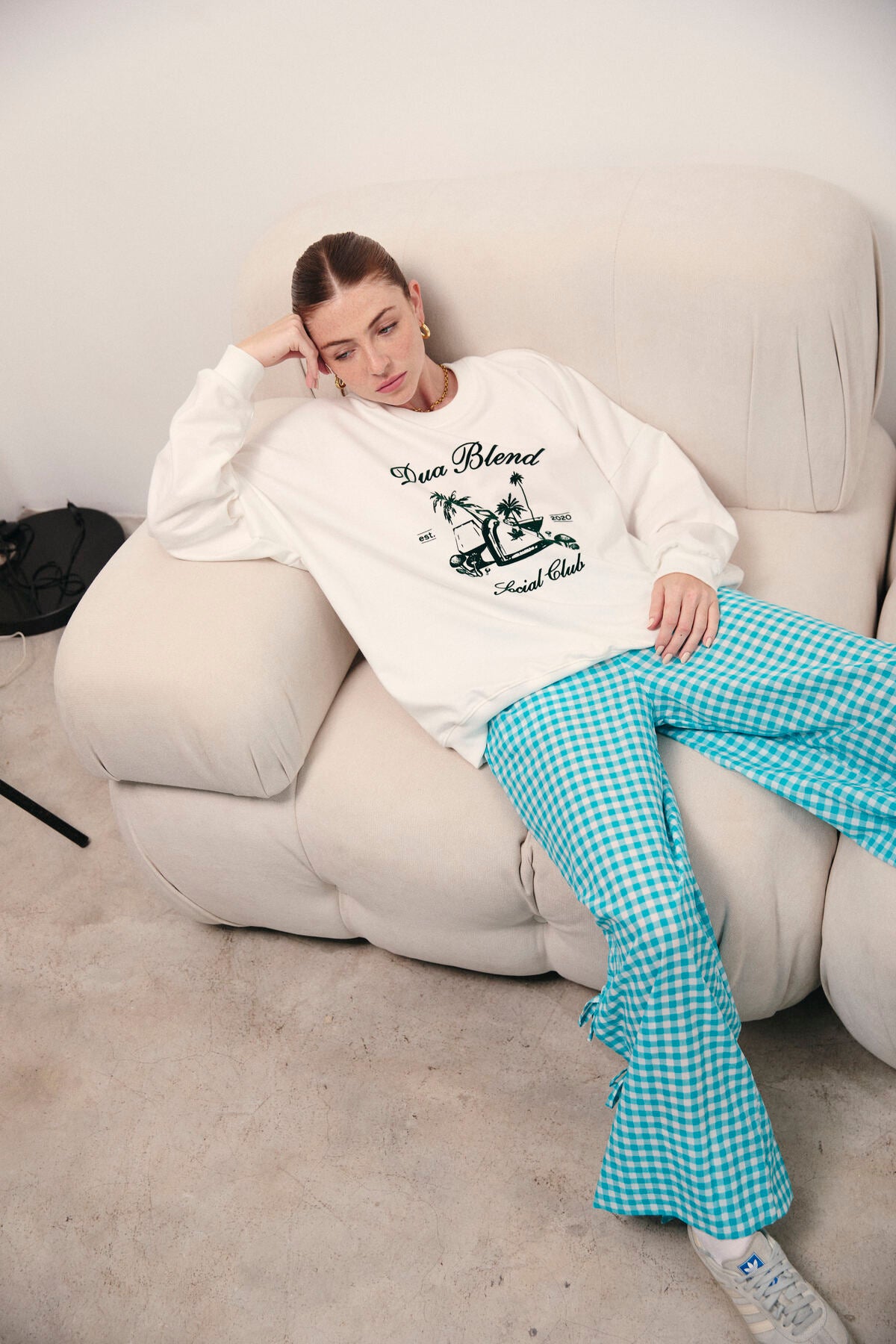 Pantalón Lily - Vichy Turquesa