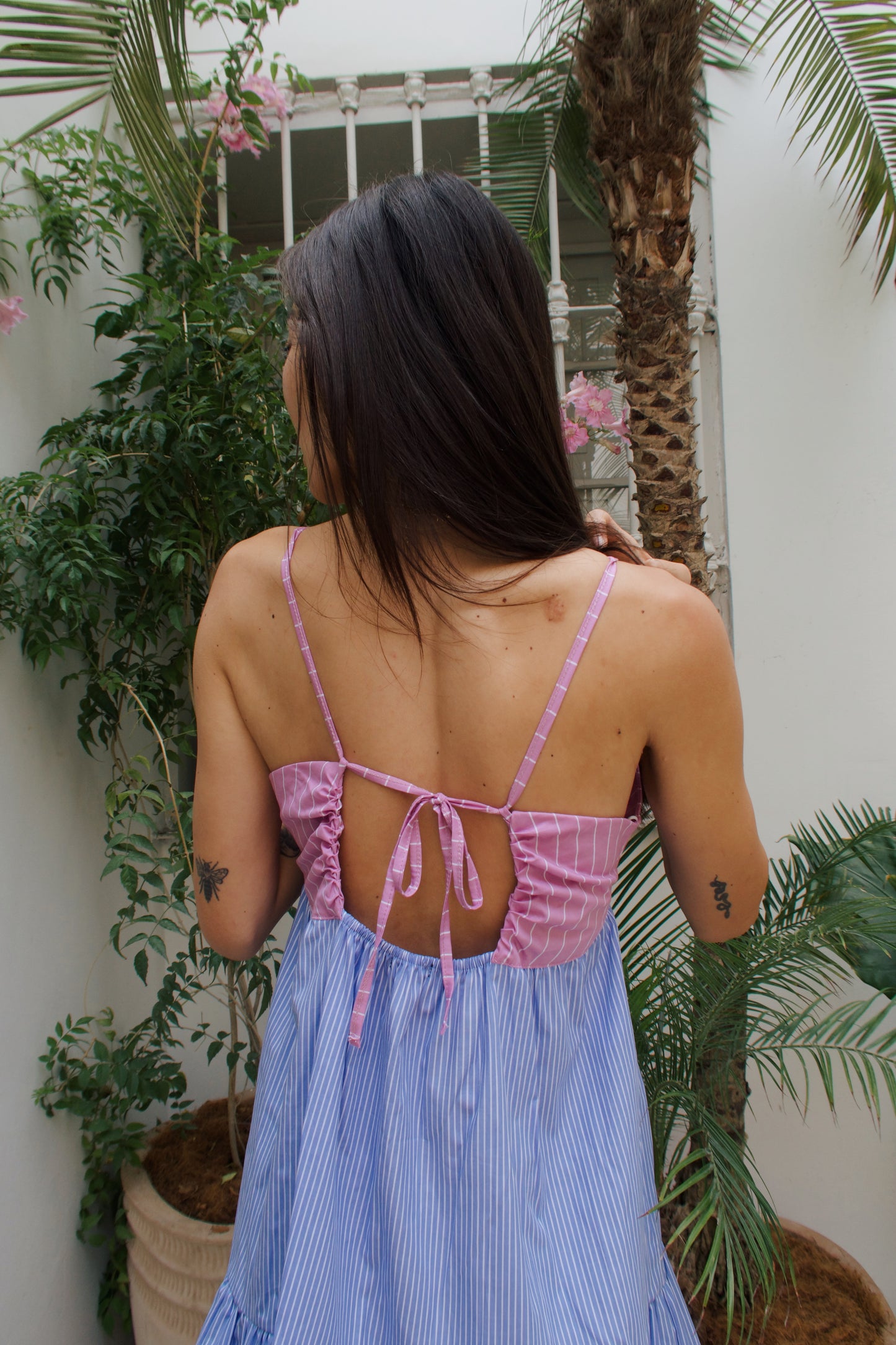 Vestido Santa Catalina - Rosado/Celeste