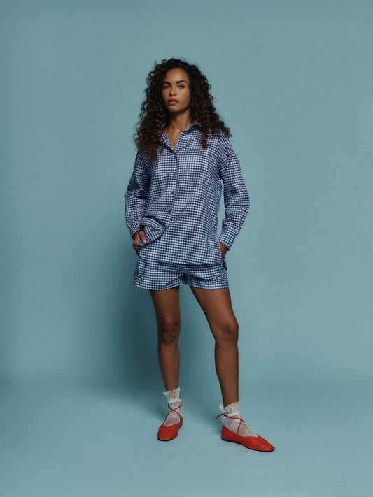 SHORT VERNA VICHY AZUL