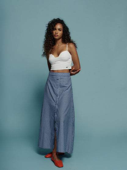 FALDA TAHITI VICHY AZUL