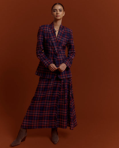 FALDA MACCHIATO - TARTAN AZUL