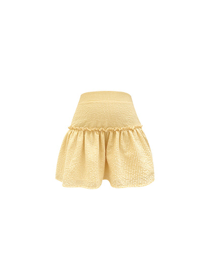FALDA LIMA VICHY AMARILLO