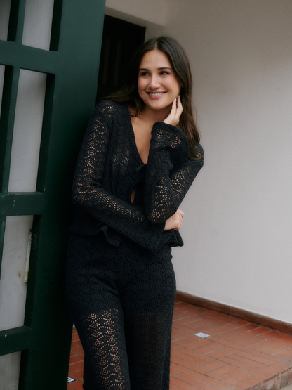 CARDIGAN MONACHELLO - NEGRO