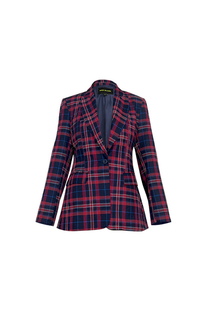 BLAZER MACCHIATO - TARTAN AZUL