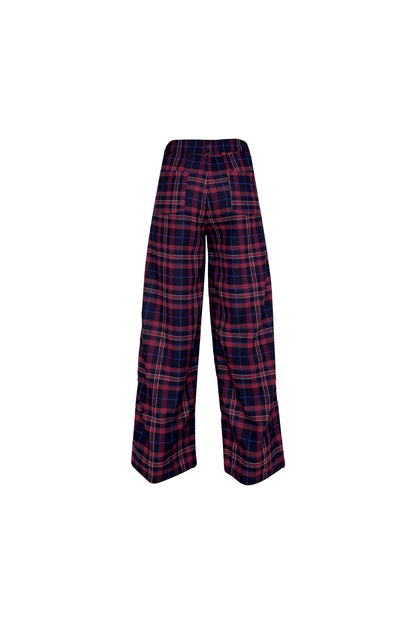 PANTALON RISTRETTO - TARTAN AZUL